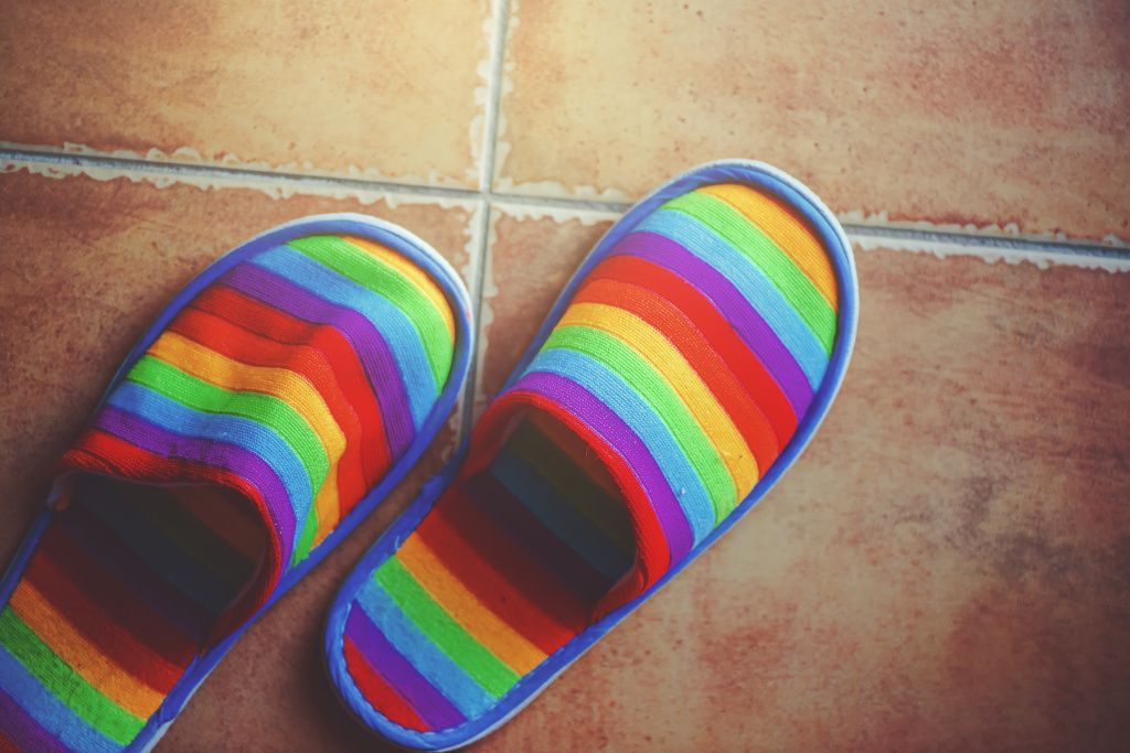 Rainbow slippers